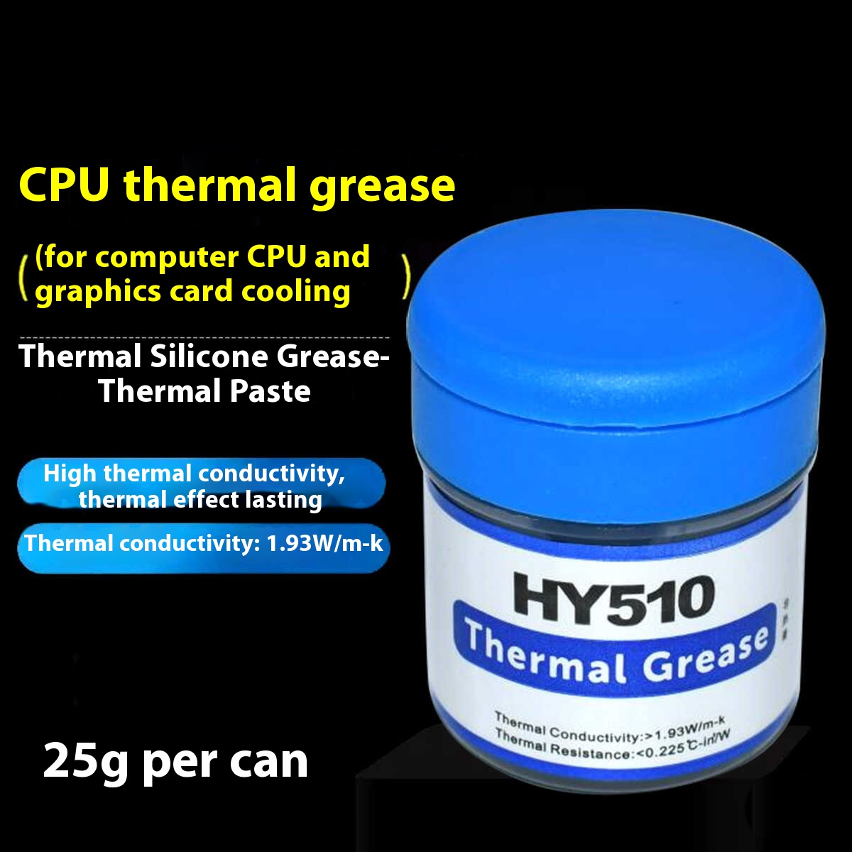 Thermal Paste - HY510 คอมพิวเตอร์เดสก์ท็อป CPU จาระบีความร้อนวางซิลิโคนนําความร้อนวางสําหรับระบายความร้อนระบายความร้อนด้วยมีดโกน