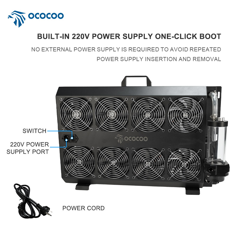 External Radiator Water Cooling Kit - OCOCOO BC5 ชุดระบายความร้อนด้วยน้ำแบบครบวงจรภายนอก พร้อมพาวเวอร์ซัพพลาย 220V ในตัว