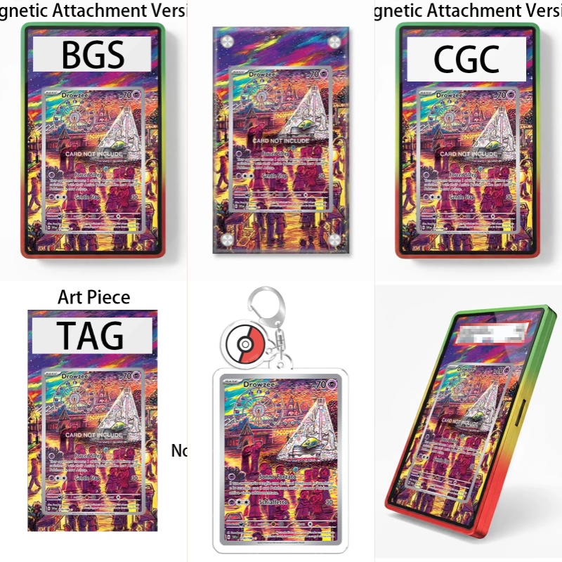 Case Fan - กล่องอะคริลิคใสแบบรีไซเคิลสำหรับใส่การ์ดโปเกมอน TCG ลาย Drowzee ของสะสมสำหรับแฟนๆ อนิเมะ