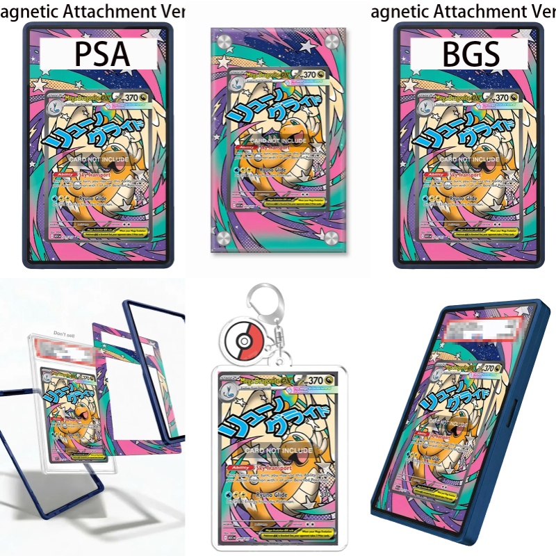 Case Fan - เคสอะคริลิกแบบรีไซเคิลสำหรับใส่พวงกุญแจลายโปเกมอน Surging Sparks Mega Dragonite ของสะสมสำหรับแฟนๆ